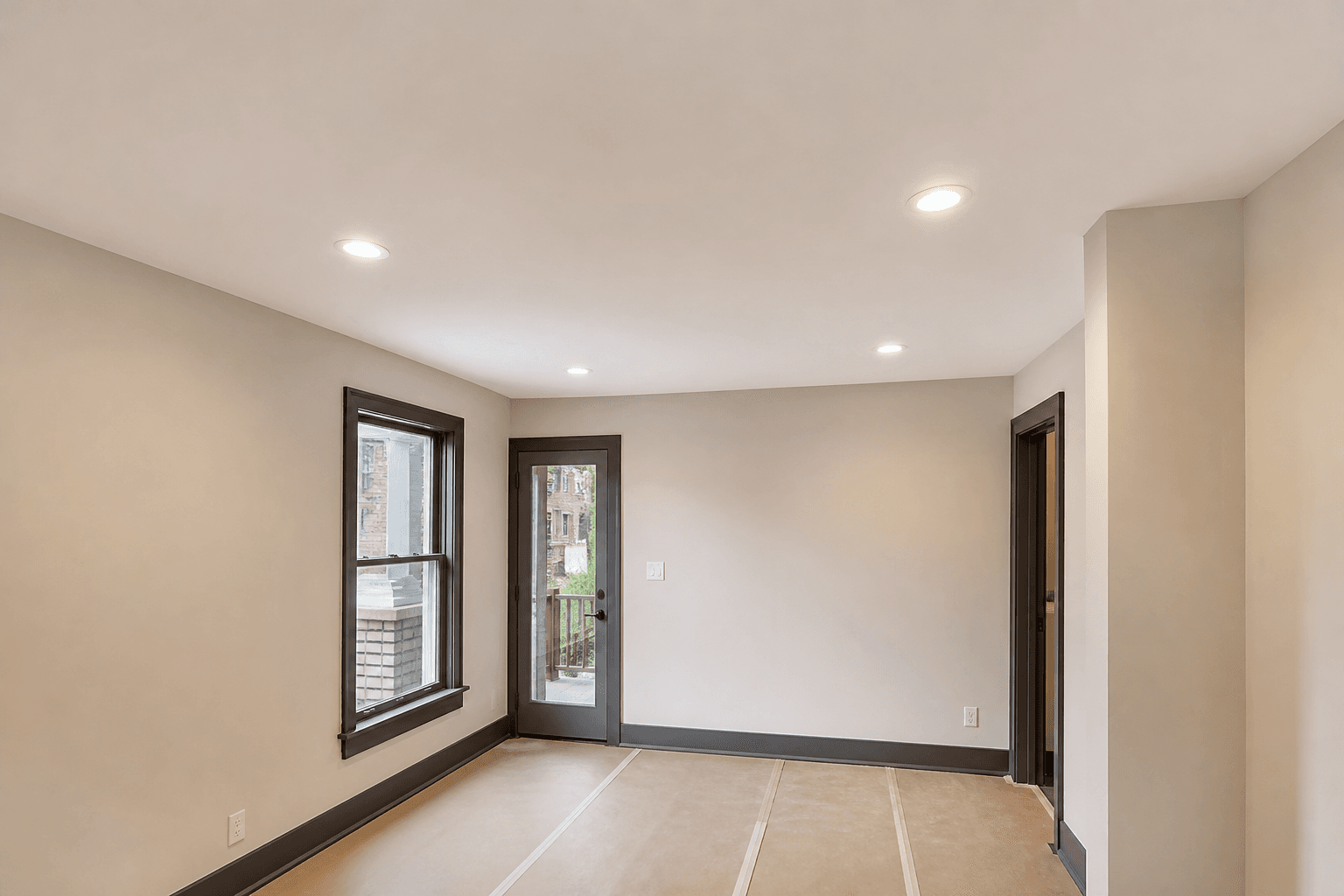 Smooth restored ceiling and finished walls