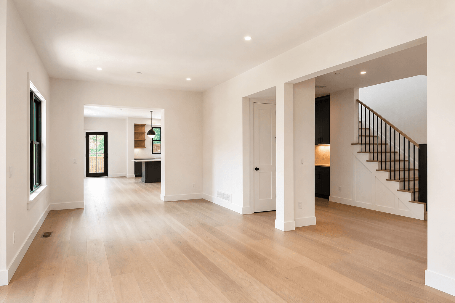 Finished interior renovation with smooth drywall